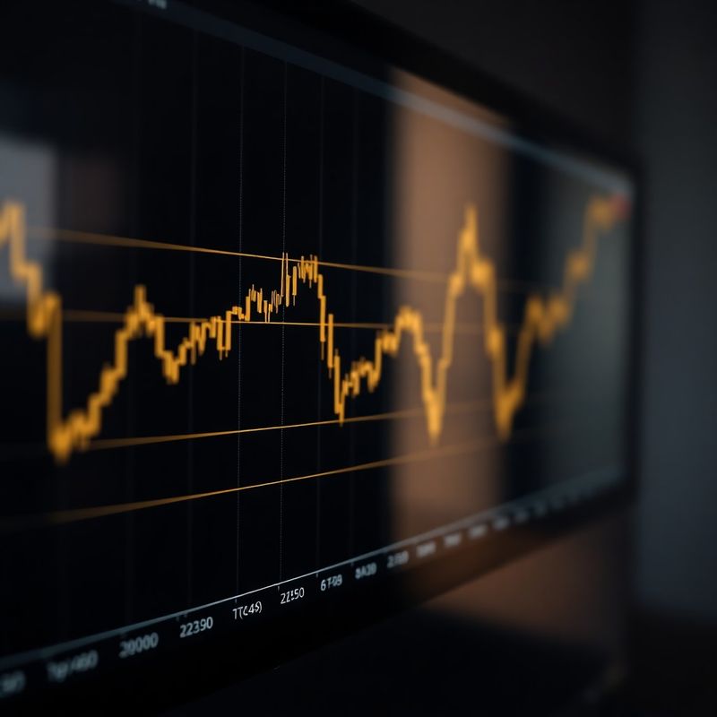 Financijski grafikon ETF-a u zlatnim i tamnim tonovima